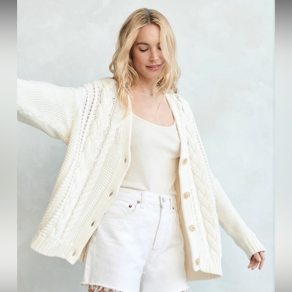 Jenni Kayne Cotton Cable Cardigan - Picture 4 of 7